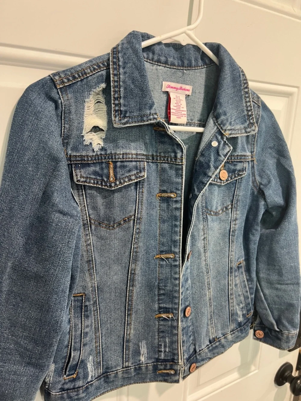 Tommy Bahama Kids Distressed Denim Jacket - Medium Blue